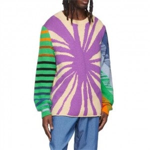 Custom Winter Over Size Multicolor Cashmere Designer Mens Sweater