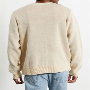 OEM High Quality Knitted Jacquard Butterfly Crew Sweater