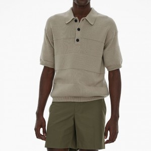 Men’s Oversized Solid Color Polo Summer Sweater
