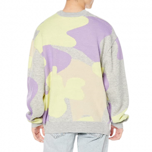 Машки џемпер од пролетен жежок жакард со камо шема
