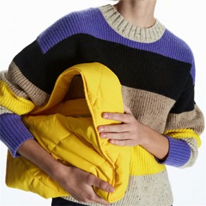 Suéter de punto a rayas personalizado Jersey de lana recortada gruesa