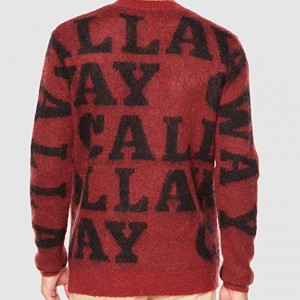 Herre strikket top mohair monogram jacquard strikket sweater.