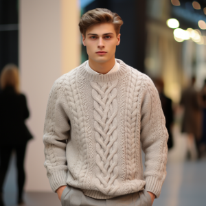 2024 ڪسٽم لوگو OEM ۽ ODM مردن جو سوئيٽر پل اوور Jacquard Knitted Top Winter Crew Neck Jumper مرد nitwear custom knit sweater