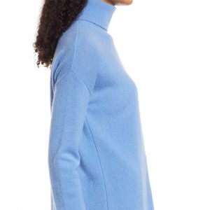 pullover malumo nga gibag-on solid nga kolor Cashmere Turtleneck Sweater