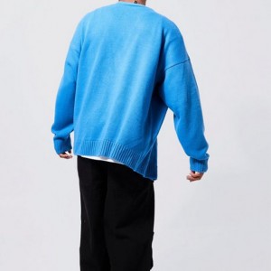2023. gada jauns modes vīriešu džemperi ar pogām, džemperis ar dziļu V kakla izgriezumu