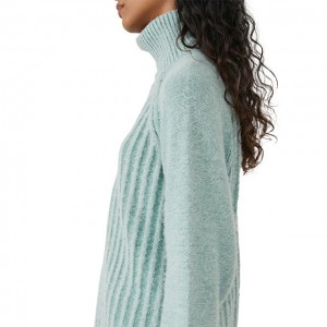 Weicher Pullover für Damen, einfarbiger Winterpullover mit Stehkragen für Damen