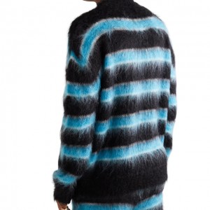 Высакаякасны мужчынскі вязаны швэдар з круглым выразам і мохеровый пуловер