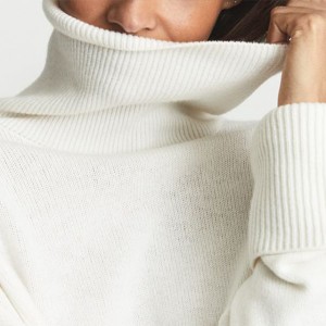 Tops i jerseis de tardor per a dona de caixmir de nou disseny de coll alt