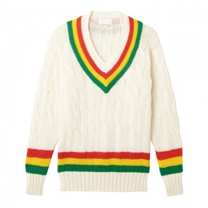 Custom Oversize Cable Knit Sweater For Men Multiple Stripe Pullover