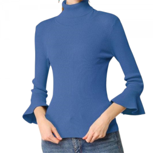Dame Ruffle Sleeves Pullover Pullovergensere Dame Topper