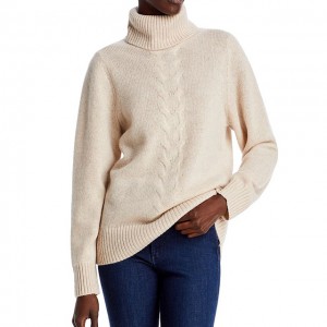 2022 նորաձև կանացի երկար բրդյա սվիտեր՝ բարձր օձիքով