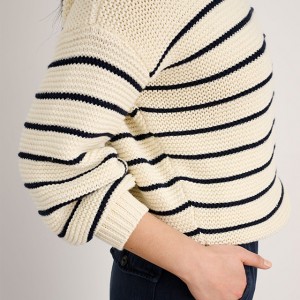 Pruhovaný kardigan nebo pulovr se dvěma předními a zadními díly