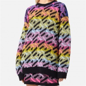 Mabulukon nga Designer Jumper Pattern Jacquard Collared Sweater Womens