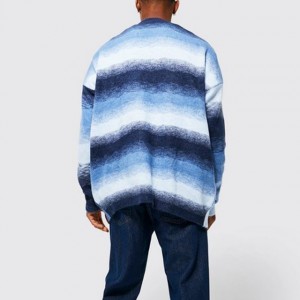 Benotzerdefinéiert Wanter Long Sleeve Chunky Männer Cardigan Logo Stréckpullover Sweater
