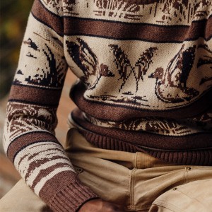 Pull tricoté en Jacquard Duck Paradise pour hommes, nouvelle mode 2023