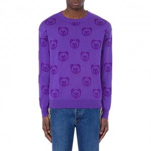 2023 Berkualiti Tinggi Jacquard Toy Bear Knitted Pullover Untuk Lelaki
