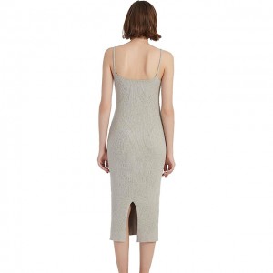 Γυναικείο αμάνικο πουλόβερ φόρεμα πλεκτό Slim V Bodycon Midi Stretchable Elasticity Slim Εφαρμογές