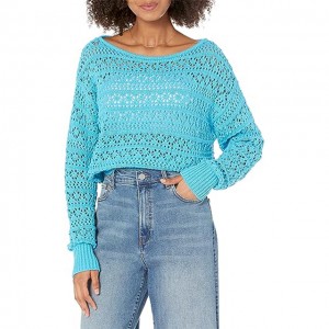 Women’s Daba Crochet Long-Sleeve Slouchy Pullover