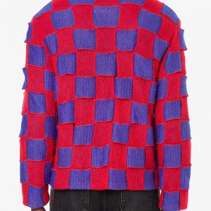 Pánsky pletený pulóver na mieru Dizajnový pletený sveter s dlhým rukávom