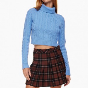 versatile design Cable-knit turtleneck sweater pullover