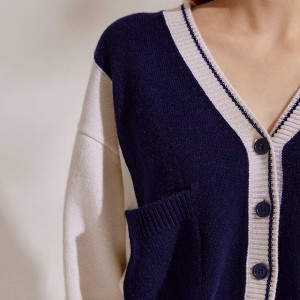 वी-गर्दन लंबी आस्तीन वाली महिला स्वेटर