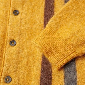 Custom Men's Long Sleeve Knitted Sweater Mohair Cardigan
