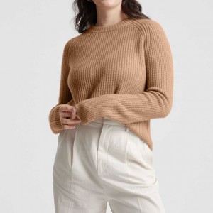 Pullover caol fighe boireannaich Cashmere Sweater