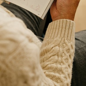 Sweater Knit Kabel Atas Berkualiti Tinggi Tersuai Untuk Lelaki