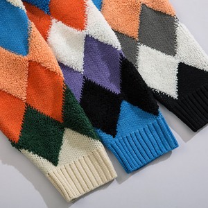 Suéter masculino de malha cardgain de várias cores com decote em V profundo suéter de inverno grande para homens