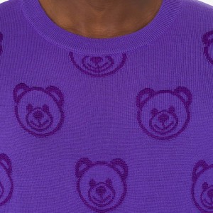 2023 Kounga teitei Jacquard Toy Bear Knitted Pullover mo nga tane