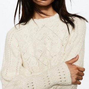 Новинка 2022 года на заказ, вязаный свитер, женский вязаный пуловер с длинными рукавами и пуантеллами