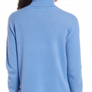 pullover yoroheje yijimye ibara rikomeye Cashmere Turtleneck Sweater