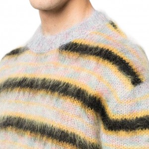 ʻO ke kiʻekiʻe kiʻekiʻe o nā kāne ʻāʻī Knitted Sweater Crew Neck Mohair Pullover