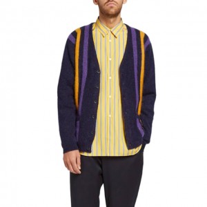 Custom Men’s Long Sleeve Knitted Sweater  Mohair Cardigan