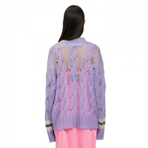 စိတ်ကြိုက် Knit Sweater အမျိုးသမီး ဖက်ရှင်အင်္ကျီ လက်ရှည် ကြိုးချည် Pullover