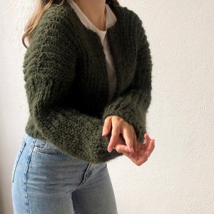 Pleteni džemper po narudžbi Zimski pleteni džemper od mohera s logotipom Pleteni džemper