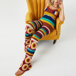 Ensemble de pull tricoté au crochet rétro Boho personnalisé, pull élégant pour femmes