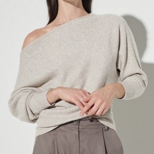 Half strapless style ambiance knit sweater women