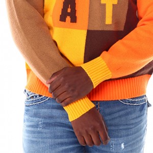Заказлы 2023 Ир-атлар төсе блокы Жакард трикотаж пуловер свитеры