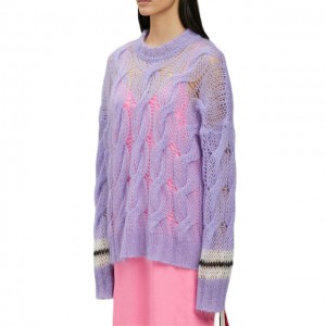 Персонализиран плетен пуловер Дамски модни пуловери с дълъг ръкав Въжен плетен пуловер