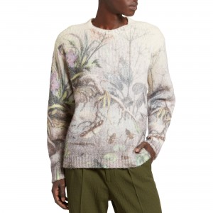 Custom Make OEM & ODM Men Sweaters Jacquard Cartoon Pullover Knitwear Fashion Knit Sweater Crew Neck Cotton Black Custom sweater