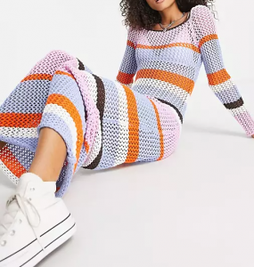 Жайкы Designer Lady Crochet трикотаж көйнөк Аялдар свитер көйнөк
