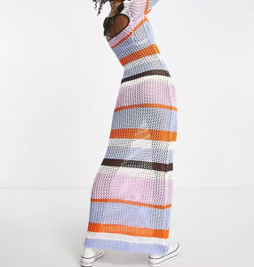 Summer Desainer Lady Crochet Knitted Pakéan Awéwé baju haneut pakéan