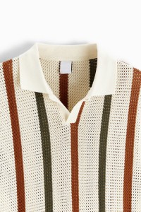 Individualūs vyriški dryžuoti vasariniai megzti marškinėliai