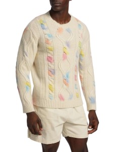 DIY novo prihajajoči pulover z dolgimi rokavi in ​​žakardnim dizajnom za moške, večbarvni pulover, moški puloverji z okroglim izrezom