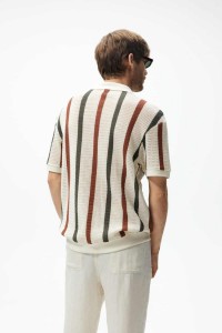 Benotzerdefinéiert Männer Striped Summer Knit Shirt