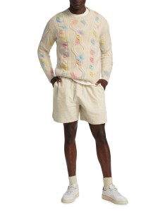 Suéter de xersei de deseño jacquard de manga longa de bricolaxe para homes, suéter multicolor, suéteres de colo redondo para homes