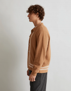 DIY cardigan pánský formální svetr pro muže pruhovaný design nová móda pletený svetr s dlouhým rukávem vysoce kvalitní kabát