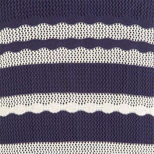 ブルー&ホワイト ストライプ ノースリーブ タッセル レディース ニット キャミソール ドレス