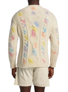 Maglione pullover design jacquard con collo a maniche lunghe nuovo fai-da-te per uomo maglione multicolore maglioni girocollo da uomo